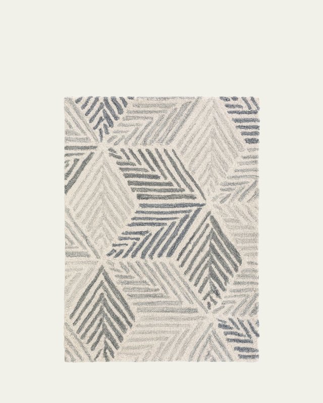 Karari Blue Hand-Hooked Rug, 6' x 9'